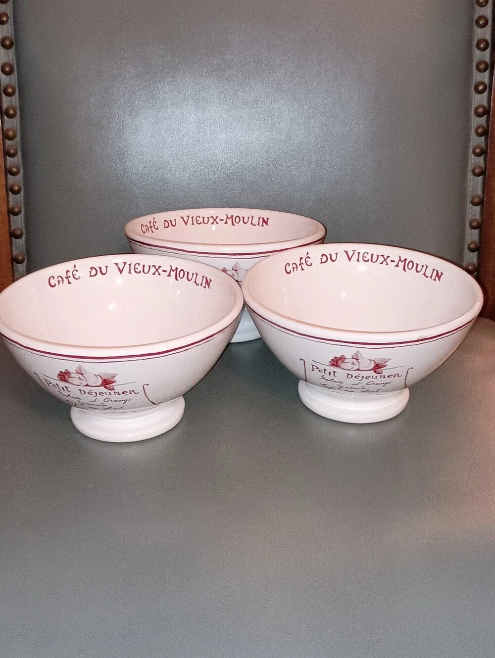 William Sonoma Vintage Retired Petit Dejeuner Breakfast Bowls Set Of Three
